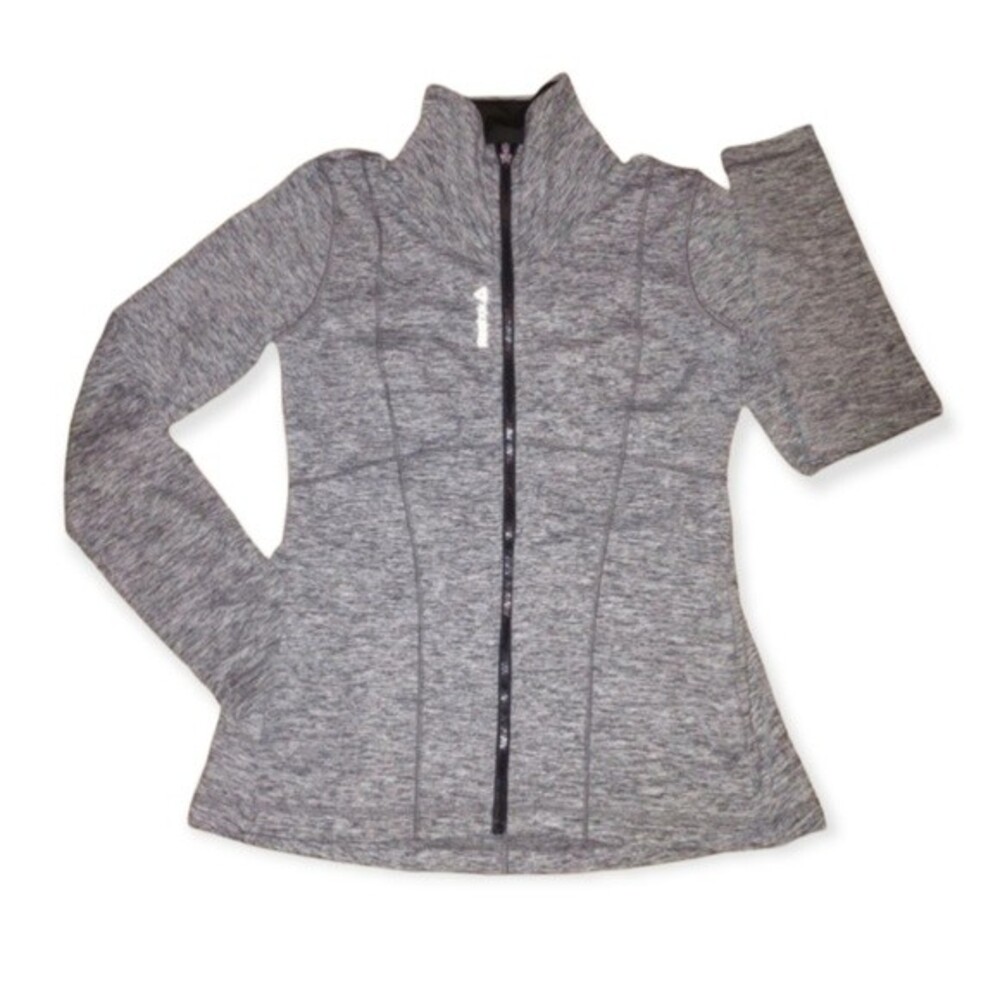 Reebok‎ Full Zip Heather Gray Stretch Speedwick Athletic Jacket Size Medium